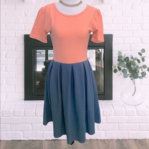 Lularoe Fit & Flare color block dress